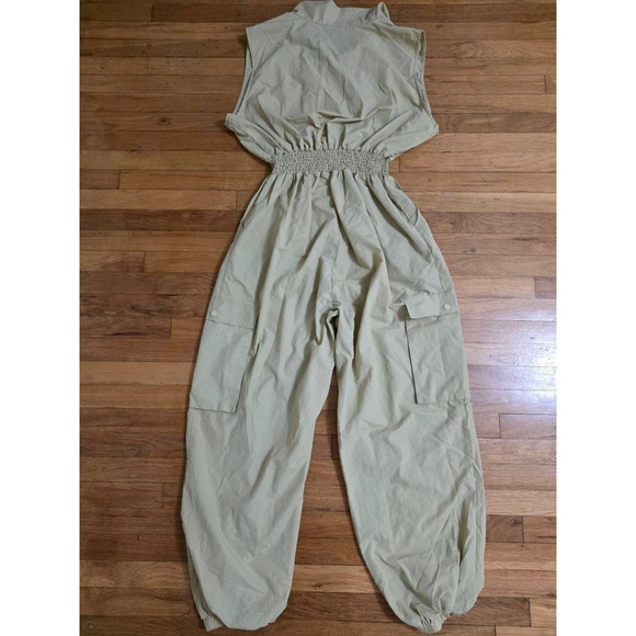 Love Hightlight Sleeveless Collared jumpsuit Tan XXX-Large A001337 - Picture 2 of 13